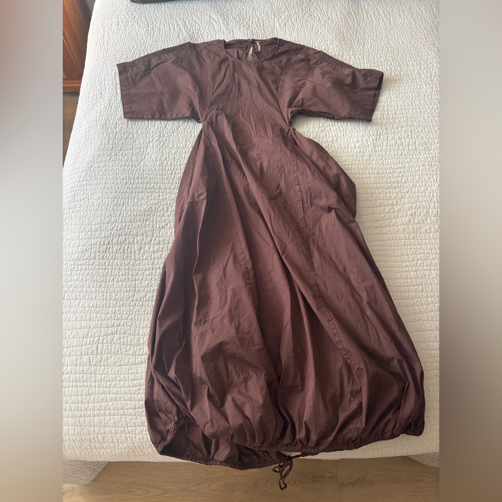 Free People Brown Poplin Dress